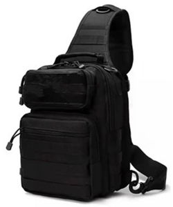Military Canvas Concealed Sling Backpack TR1790 BLACK